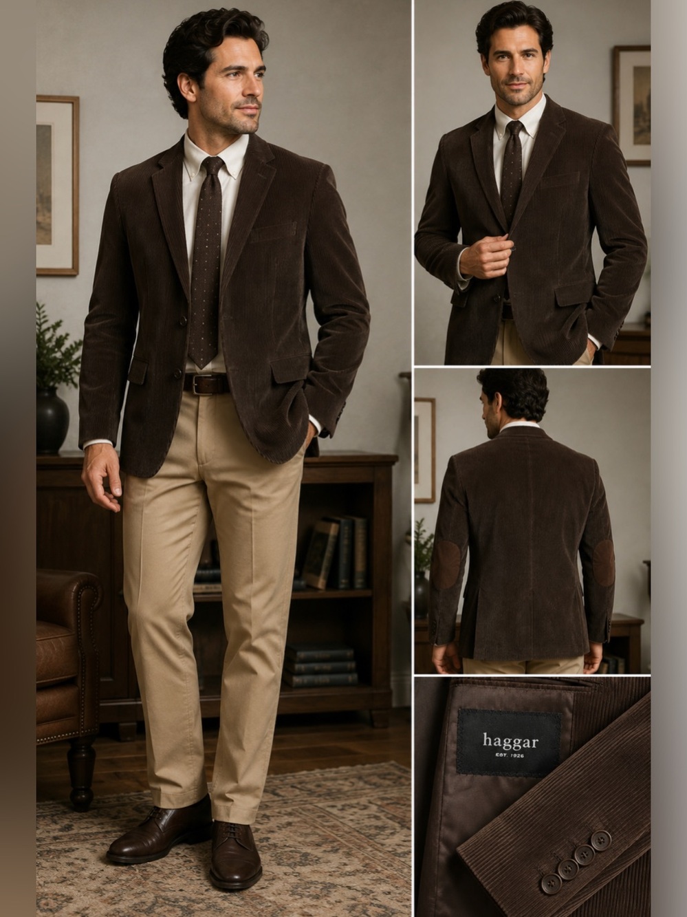 Vintage Haggar Brown Corduroy Sport Coat Blazer